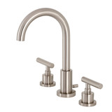 Kingston Brass FSC8928CML Manhattan Widespread Two Handle Bathroom Faucet with Brass Pop-Up, Brushed Nickel