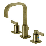 Kingston Brass Fauceture  FSC89633NDL NuvoFusion Widespread Two Handle Bathroom Faucet, Antique Brass