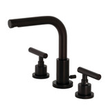 Kingston Brass FSC8955CML Manhattan Widespread Two Handle Bathroom Faucet with Brass Pop-Up, Oil Rubbed Bronze