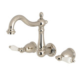 Kingston Brass KS1256PL Two Handle Wall Mount Bathroom Faucet, Polished Nickel