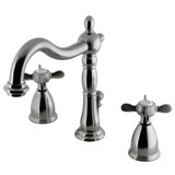 Kingston Brass KB1978BEX Essex Widespread Two Handle Bathroom Faucet with Plastic Pop-Up, Brushed Nickel