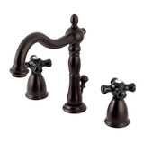 Kingston Brass KB1975PKX Duchess Widespread Two Handle Bathroom Faucet with Plastic Pop-Up, Oil Rubbed Bronze