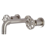 Kingston Brass KS8128RX Belknap Two-Handle Wall Mount Bathroom Faucet, Brushed Nickel