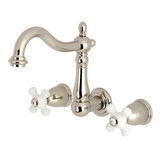 Kingston Brass KS1256PX Two Handle Wall Mount Bathroom Faucet, Polished Nickel