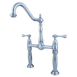 Kingston Brass KS1071BL Two Handle Widespread Vessel Sink Faucet, Polished Chrome