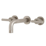 Kingston Brass KS8128CML Manhattan Two Handle Wall Mount Bathroom Faucet, Brushed Nickel