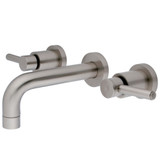 Kingston Brass KS8128DL Concord Two Handle Wall Mount Bathroom Faucet, Brushed Nickel