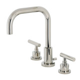 Kingston Brass FSC8939CML Manhattan Widespread Two Handle Bathroom Faucet with Brass Pop-Up, Polished Nickel