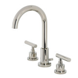 Kingston Brass FSC8929CML Manhattan Widespread Two Handle Bathroom Faucet with Brass Pop-Up, Polished Nickel