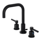 Kingston Brass FSC8930DL Concord Widespread Two Handle Bathroom Faucet with Brass Pop-Up, Matte Black