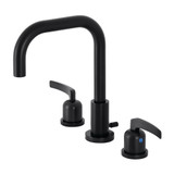 Kingston Brass FSC8930EFL Centurion Widespread Two Handle Bathroom Faucet with Brass Pop-Up, Matte Black