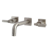 Kingston Brass KS6128ML Milano Two-Handle Wall Mount Bathroom Faucet, Brushed Nickel