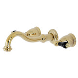 Kingston Brass KS3122PKL Duchess Two-Handle Wall Mount Bathroom Faucet, Polished Brass