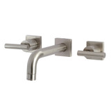 Kingston Brass KS6128CML Manhattan Two-Handle Wall Mount Bathroom Faucet, Brushed Nickel