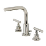 Kingston Brass FSC8959CML Manhattan Widespread Two Handle Bathroom Faucet with Brass Pop-Up, Polished Nickel