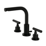 Kingston Brass FSC8950CML Manhattan Widespread Two Handle Bathroom Faucet with Brass Pop-Up, Matte Black