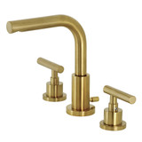 Kingston Brass FSC8953CML Manhattan Widespread Two Handle Bathroom Faucet with Brass Pop-Up, Brushed Brass