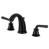 Kingston Brass KB980RXL Restoration Widespread Two Handle Bathroom Faucet with Pop-Up Drain, Matte Black
