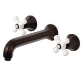 Kingston Brass KS4125PX Metropolitan Two Handle Wall Mount Bathroom Faucet, Oil Rubbed Bronze