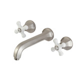 Kingston Brass KS4128PX Metropolitan Two Handle Wall Mount Bathroom Faucet, Brushed Nickel