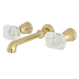 Kingston Brass KS7122WQL Two Handle Wall Mount Bathroom Faucet, Polished Brass