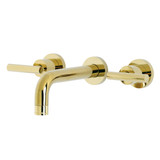 Kingston Brass KS8122CML Manhattan Two Handle Wall Mount Bathroom Faucet, Polished Brass