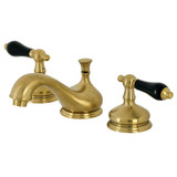 Kingston Brass KS1167PKL Duchess Widespread Two Handle Bathroom Faucet with Brass Pop-Up, Brushed Brass