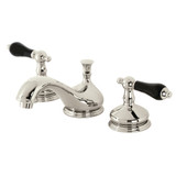 Kingston Brass KS1166PKL Duchess Widespread Two Handle Bathroom Faucet with Brass Pop-Up, Polished Nickel