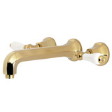 Kingston Brass KS4122PL Metropolitan Two Handle Wall Mount Bathroom Faucet, Polished Brass