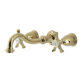 Kingston Brass KS3122NX Hamilton Two-Handle Wall Mount Bathroom Faucet, Polished Brass