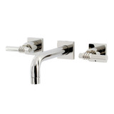 Kingston Brass KS6126ML Milano Two-Handle Wall Mount Bathroom Faucet, Polished Nickel