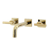 Kingston Brass KS6122CML Manhattan Two-Handle Wall Mount Bathroom Faucet, Polished Brass