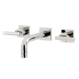 Kingston Brass KS6126CML Manhattan Two-Handle Wall Mount Bathroom Faucet, Polished Nickel