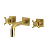 Kingston Brass KS6127DX Concord Two-Handle Wall Mount Bathroom Faucet, Brushed Brass
