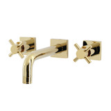 Kingston Brass KS6122DX Concord Two-Handle Wall Mount Bathroom Faucet, Polished Brass