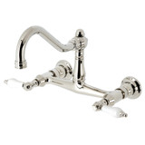 Kingston Brass KS3246PL Vintage Two Handle Wall Mount Bathroom Faucet, Polished Nickel