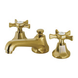 Kingston Brass KS4467NX Hamilton Widespread Two Handle Bathroom Faucet with Brass Pop-Up, Brushed Brass