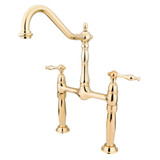 Kingston Brass KS1072NL Two Handle Widespread Vessel Sink Faucet, Polished Brass