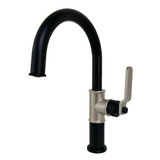 Kingston Brass KS2236KL Eagan Single Handle Bathroom Faucet with Push Pop-Up, Matte Black/Polished Nickel