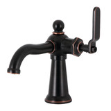 Kingston Brass KS354KLNB Knight Single Handle Bathroom Faucet with Push Pop-Up, Naples Bronze