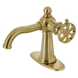 Kingston Brass KSD3547RX Belknap Single Handle Bathroom Faucet with Push Pop-Up, Brushed Brass