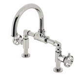 Kingston Brass KS2176RKX Webb Bridge Bathroom Faucet with Push Pop-Up, Polished Nickel