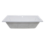 Kingston Brass Aqua Eden VTPN593017C 59-Inch Acrylic Rectangular Drop-In Tub with Center Drain Hole, White