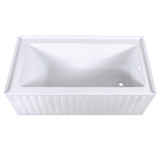 Kingston Brass Aqua Eden VTDE603121R 60-Inch Acrylic Alcove Tub with Right Hand Drain Hole, White