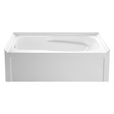 Kingston Brass Aqua Eden VTAM6031L21A Oriel 60-Inch Anti-Skid Acrylic Alcove Tub with Left Hand Drain Hole in White