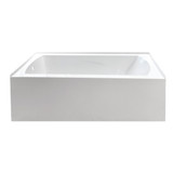 Kingston Brass Aqua Eden VTAM6032L21 Oriel 60-Inch Acrylic Alcove Tub with Left Hand Drain Hole in White