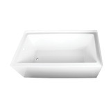 Kingston Brass Aqua Eden VTAP663222L 66-Inch Acrylic Alcove Tub with Left Hand Drain, White