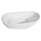 Kingston Brass Aqua Eden VTRS542827 54-Inch Acrylic Single Slipper Freestanding Tub with Drain, White
