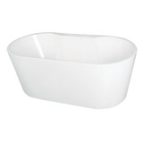 Kingston Brass Aqua Eden VT7DE552823 55-Inch Acrylic Freestanding Tub with Deck for Faucet Installation, White