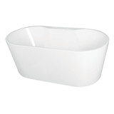 Kingston Brass Aqua Eden VT7DE633023 63-Inch Acrylic Freestanding Tub with Deck for Faucet Installation, White